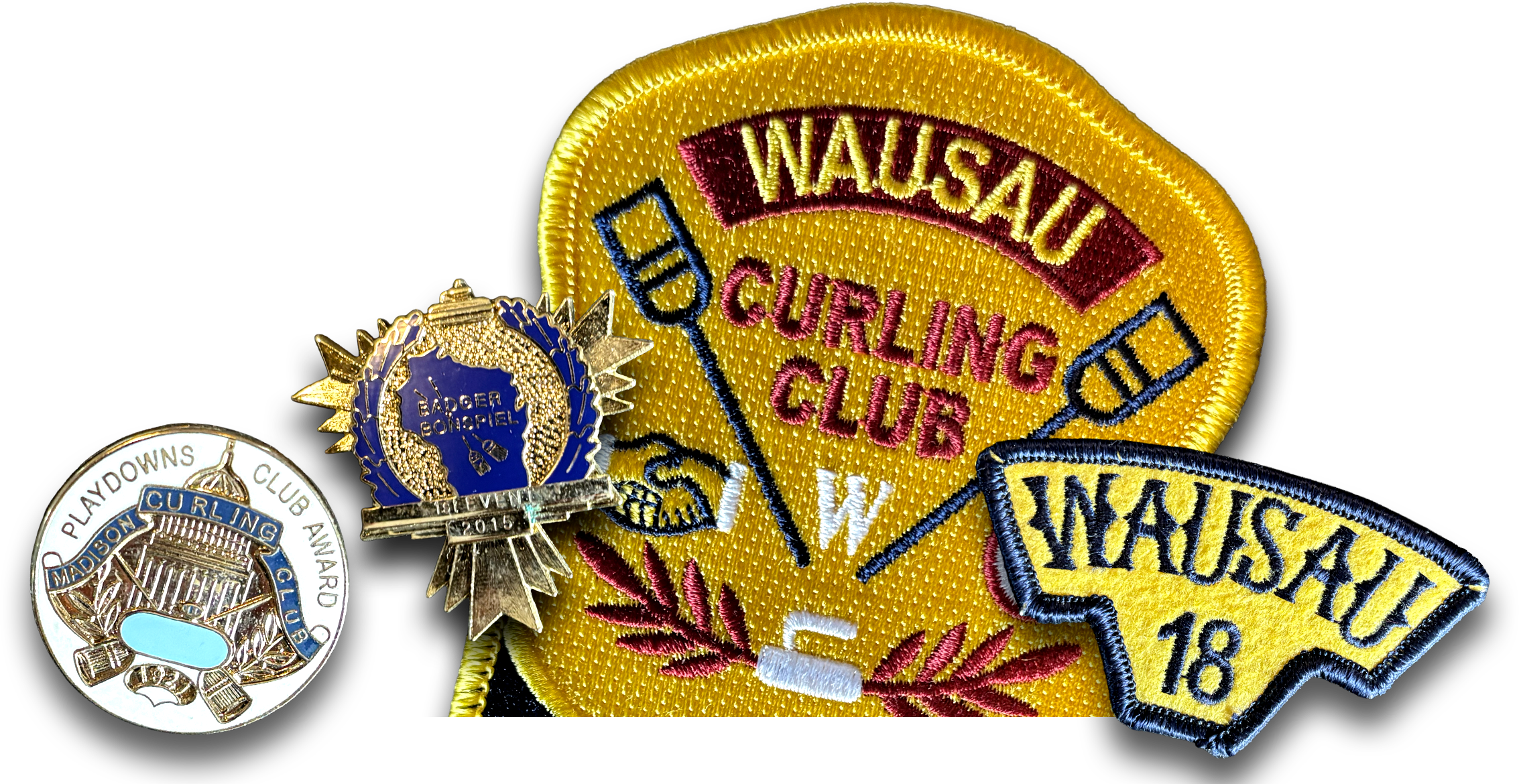 Wisconsin curling badges and pins