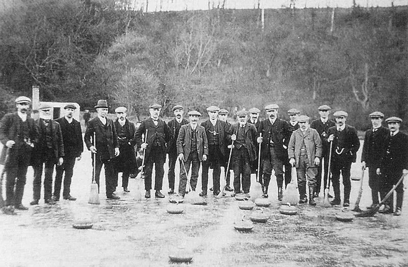 Curling team celebrating